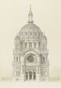 Igreja de Santo Agostinho, em Paris, elevação da fachada principal
